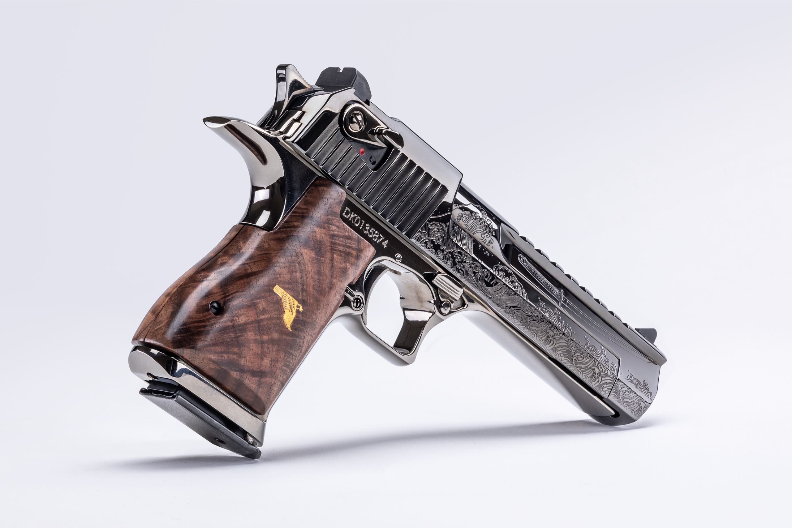 Gun pointed down, right and back