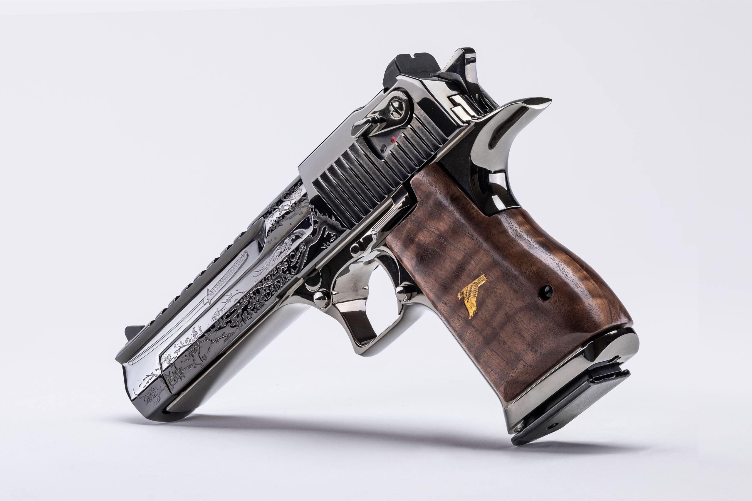 Gun pointed down, left and forward